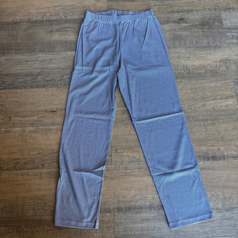 LAKE New in Package Mens Pima Cotton Pajama Pants True Navy White Stripe Small